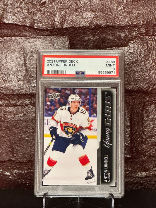 2021 UD, ANTON LUNDEL, YOUNG GUNS, #489, PSA 9 MINT