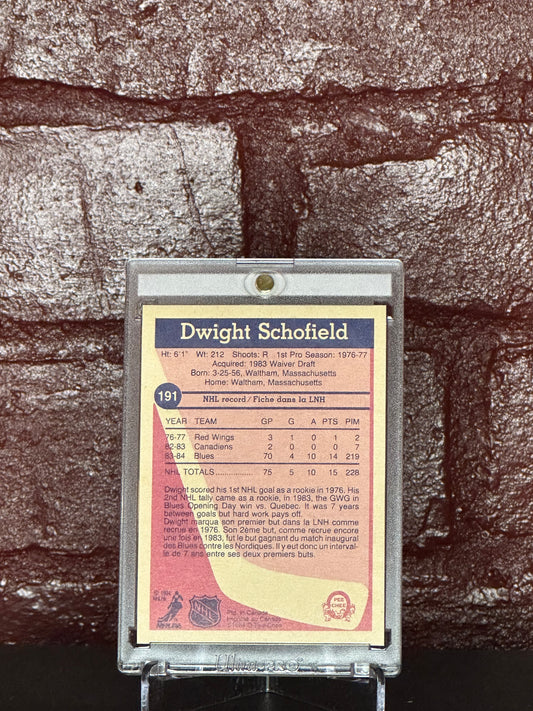 1984-85 OPC, DWIGHT SCHOFIELD ROOKIE, #191 , PRISTINE 10