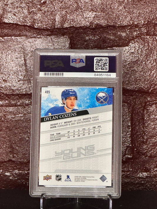 2020 UD, DYLAN COZENS, YOUNG GUNS, #495, PSA 9 MINT