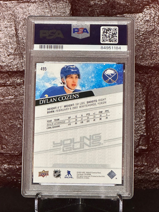 2020 UD, DYLAN COZENS, YOUNG GUNS, #495, PSA 9 MINT