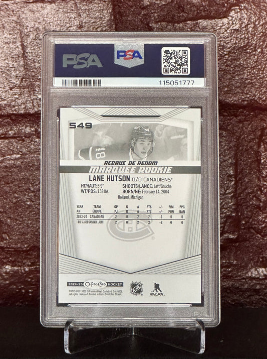 LANE HUTSON 2024 OPC MARQUEE ROOKIE #549, PSA 10