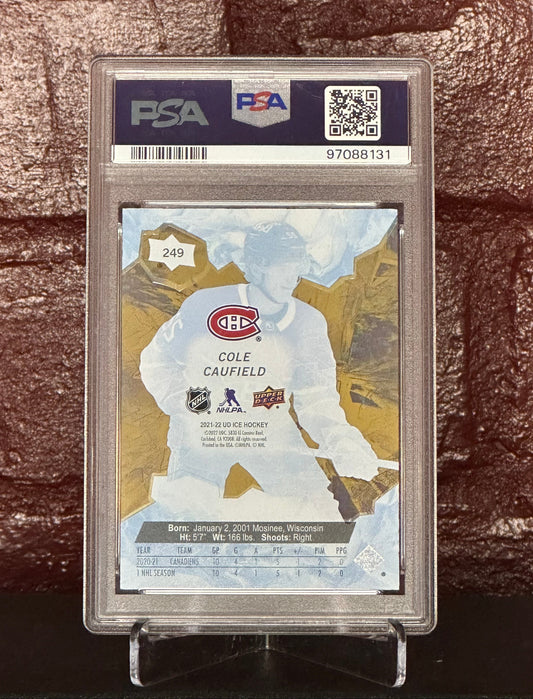 COLE CAUFIELD 2021 UD ICE GOLD 08/25, #249, PSA 9 MINT