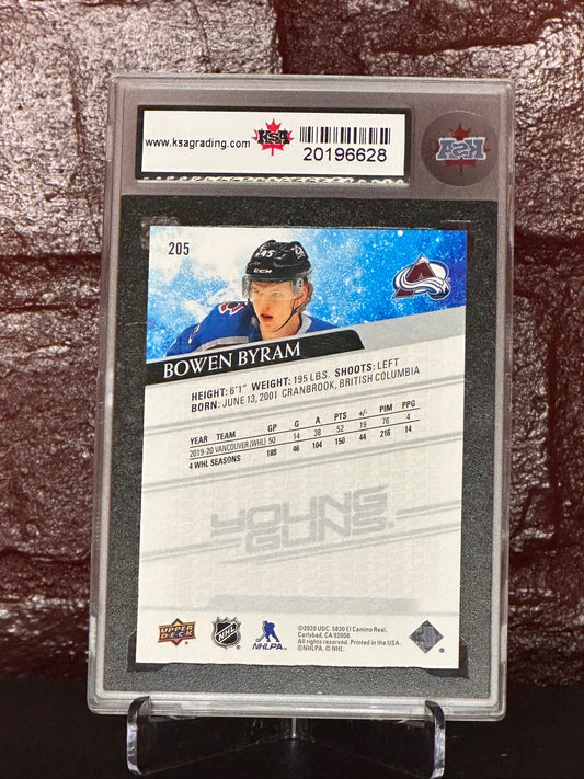2020-21 UD Bowen Byram #205 Rookie Card, KSA 9 MINT