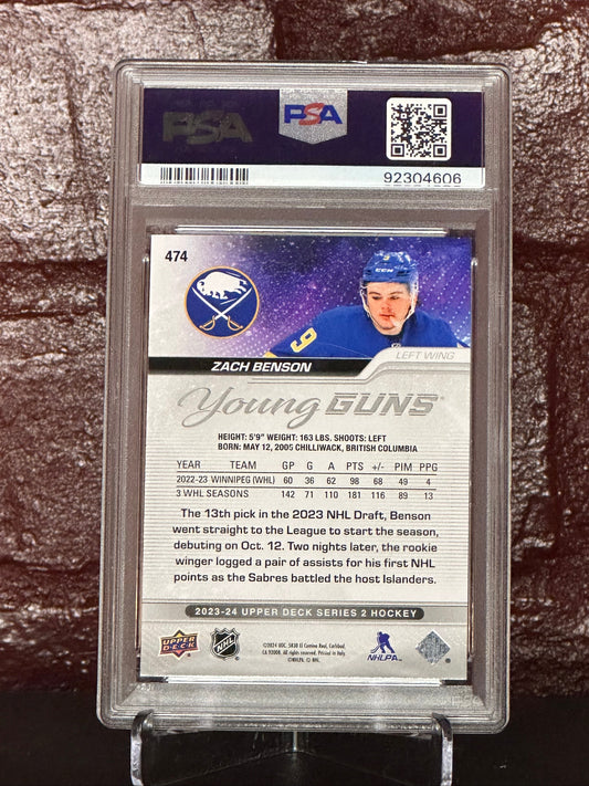 Zack Benson 2023 UD Young Gungs #474, PSA 9 MINT