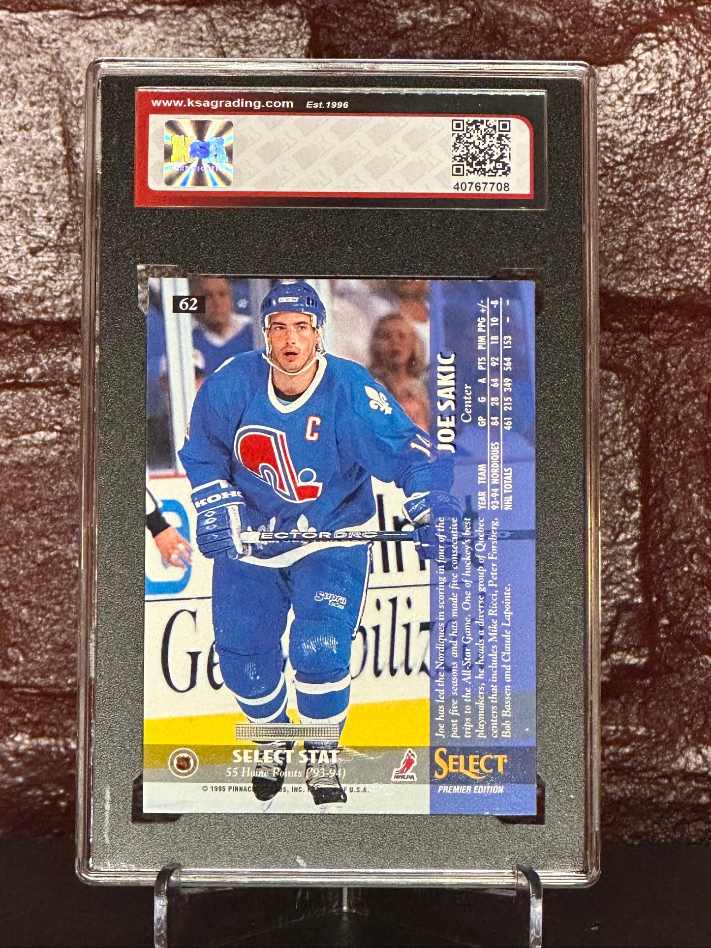 Joe Sakic 1994-95 Select #62, KSA 9.5 NGM