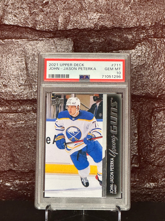 2021 UD, JOHN-JASON PETERKA, YOUNG GUNS, #711, PSA 10 GEM MT
