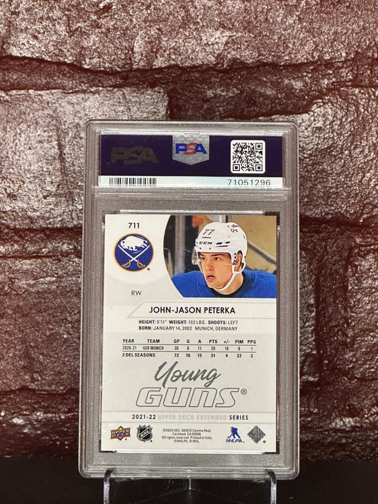 2021 UD, JOHN-JASON PETERKA, YOUNG GUNS, #711, PSA 10 GEM MT