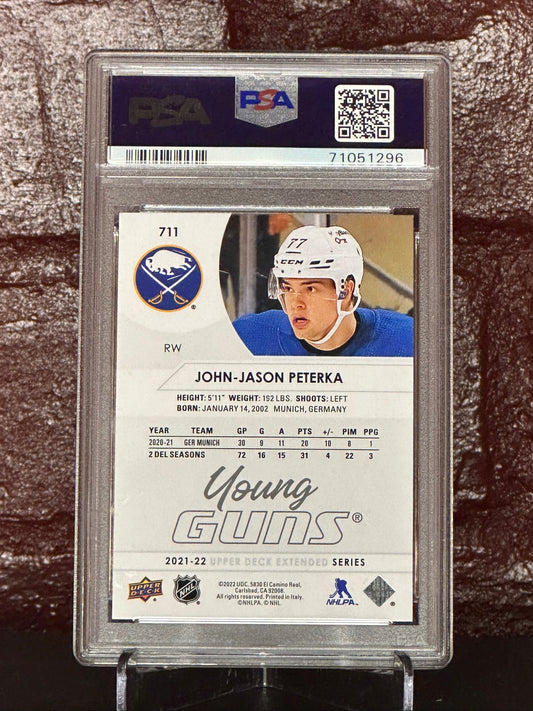 2021 UD, JOHN-JASON PETERKA, YOUNG GUNS, #711, PSA 10 GEM MT