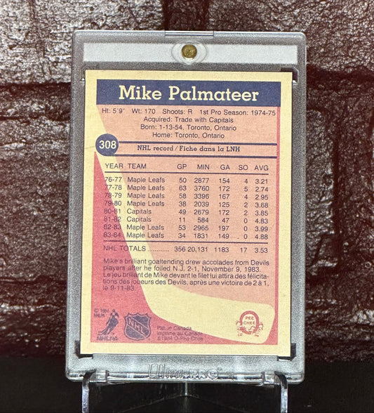1984-85 OPC MIKE PALMATEER, #308, GEM MINT
