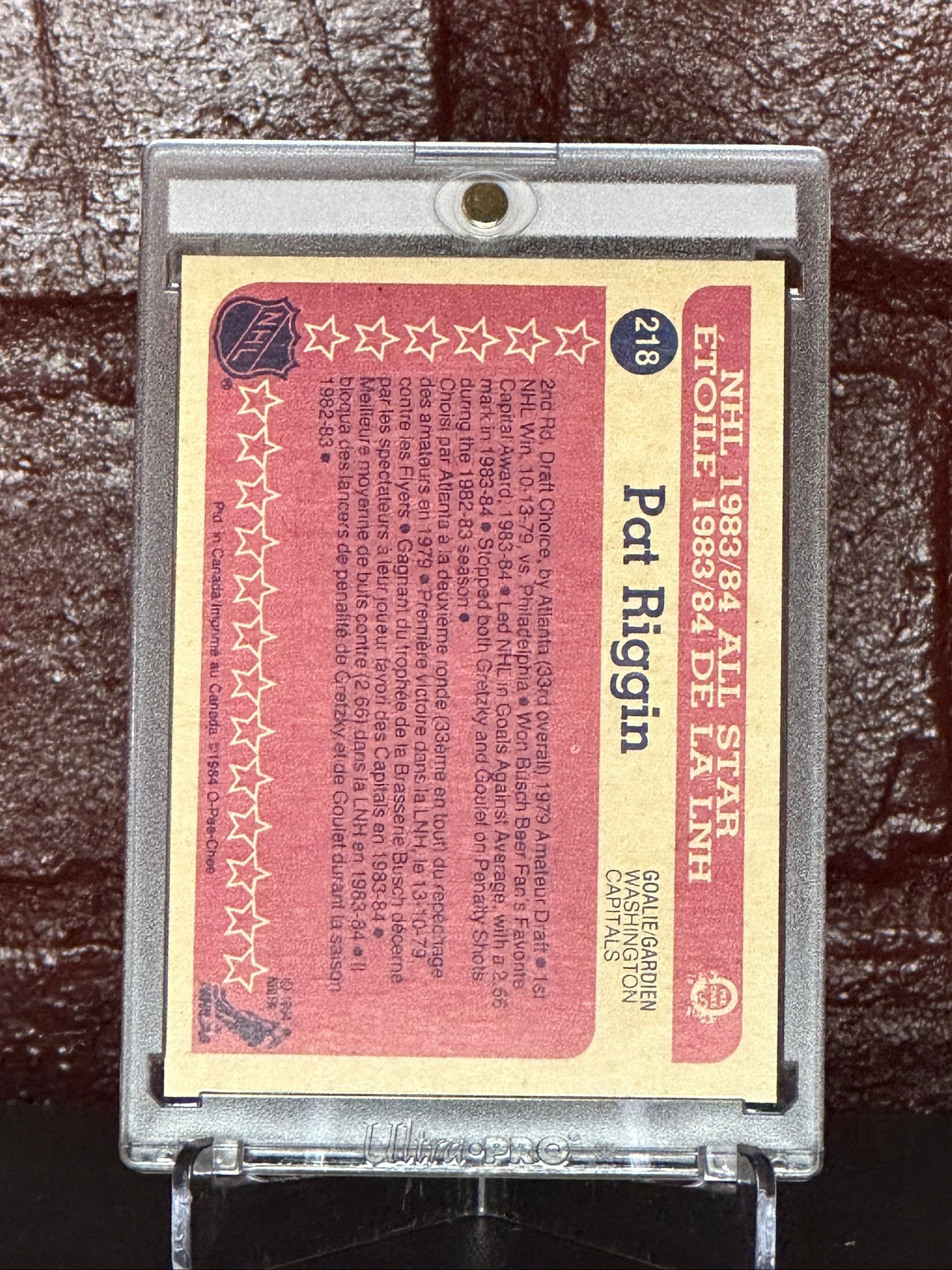 1984 OPC, PAT RIGGIN ALL STAR, #218, PRISTINE 10