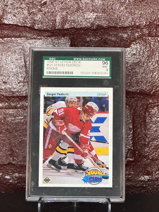 1990-91 UPPER DECK, SERGEI FEDEROV ROOKIE, #525, SGC 96 MINT 9