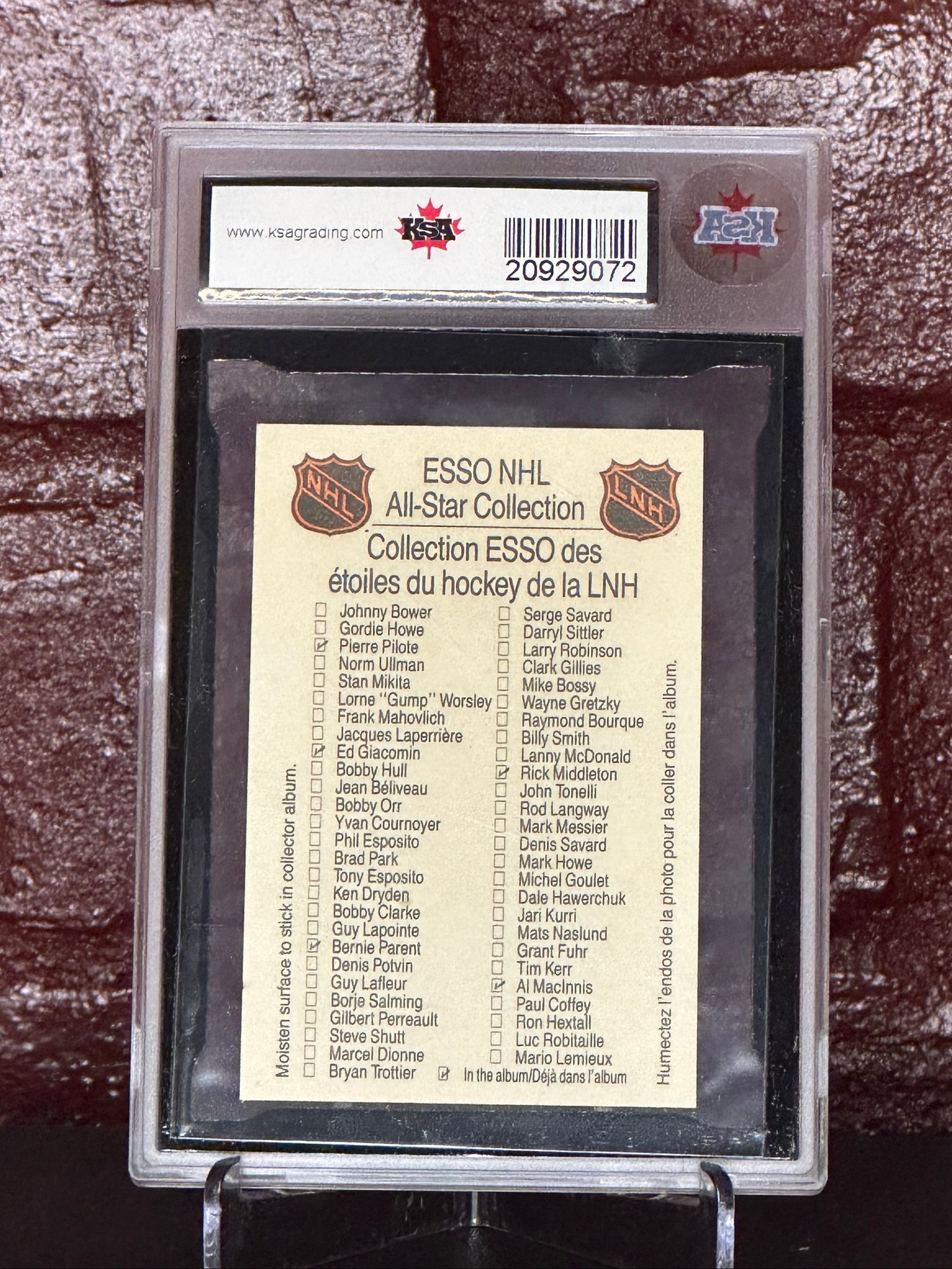 1988-89 BOBBY ORR, ESSO ALL-STARS, AUTO, KSA 9 MINT