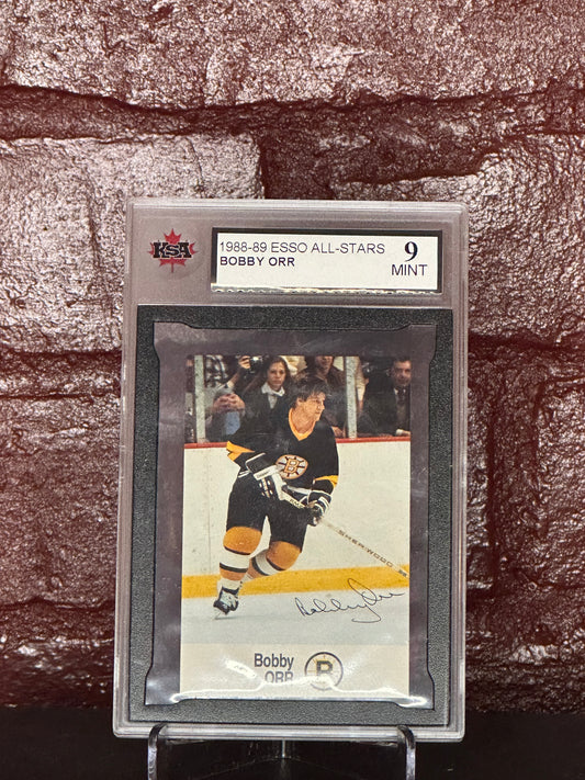 1988-89 BOBBY ORR, ESSO ALL-STARS, AUTO, KSA 9 MINT