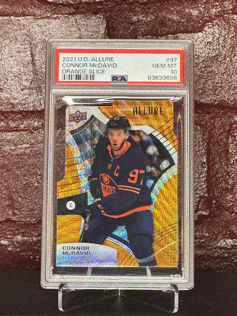2021 U.D ALLURE, CONNOR McDAVID, ORANGE ALICE, #97, PSA 10 GEM MINT