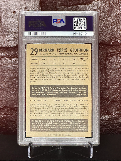 1953 PARKHURST, BOOM BOOM GEOFFRION, #29, PSA 5