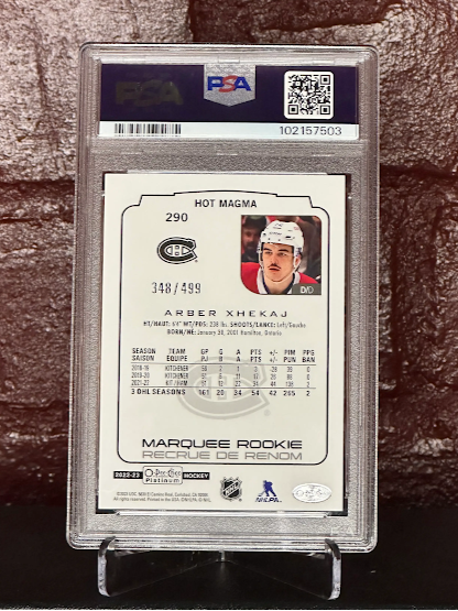 2022 OPC Platinum, ARBER XHEKAJ, Hot Magma, #290, 348/499, PSA 10 GEM MINT