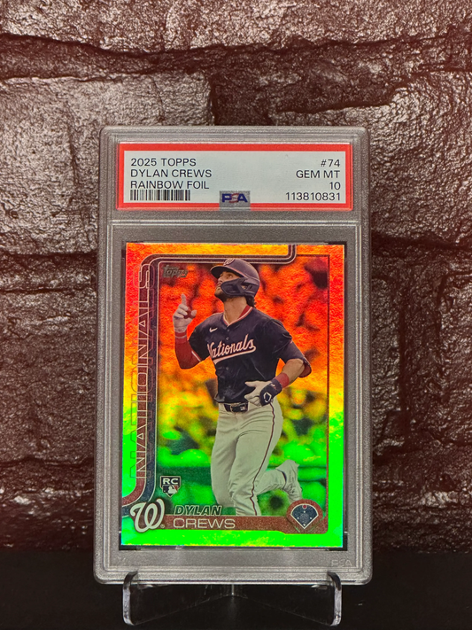 2025 TOPPS, DYLAN CREWS, RAINBOW FOIL, #74, PSA 10 GEM MINT