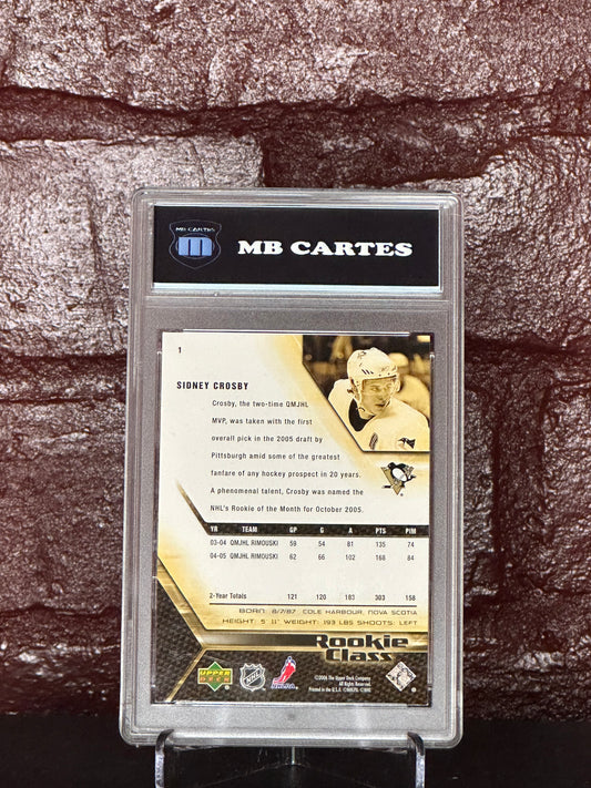 2005-06 U.D SIDNEY CROSBY, ROOKIE CLASS, #1 MGB 9 MINT