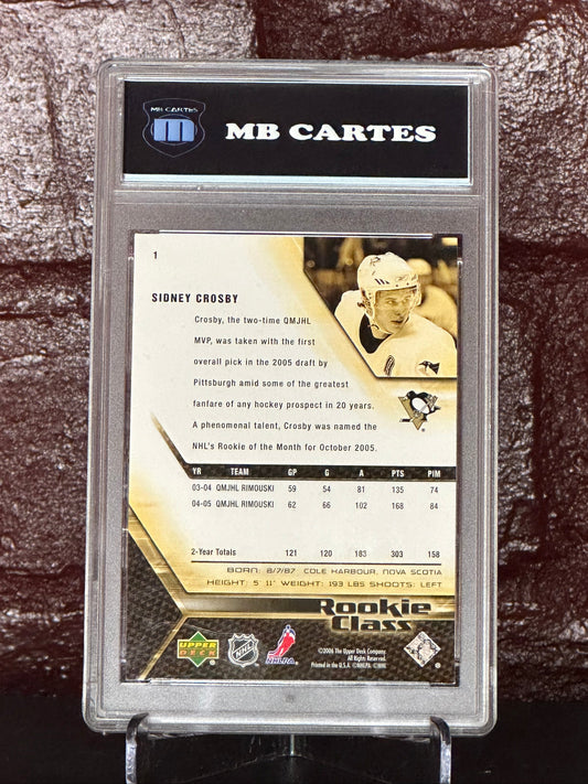 2005-06 U.D SIDNEY CROSBY, ROOKIE CLASS, #1 MGB 9 MINT