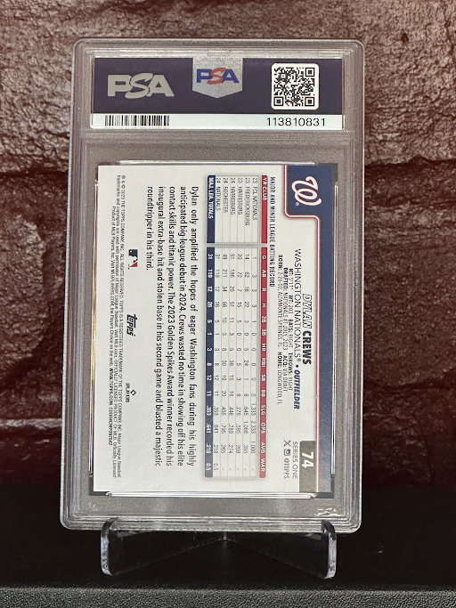 2025 Topps Series 1 #74 Dylan Crews Rainbow Foil Rookie Card – PSA 10 Gem Mint