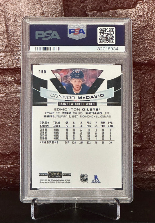 CONNOR McDAVID 2019 OPC PLATINUM RAINBOW COLOR WHEEL #150, PSA 10 GEM MT