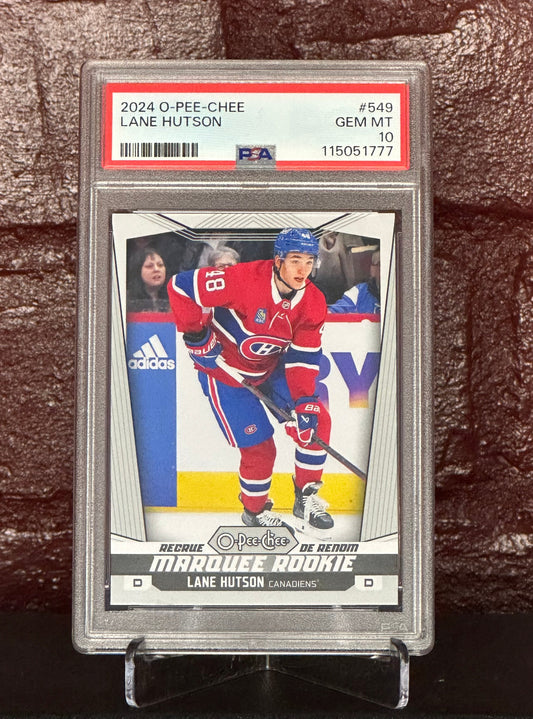 LANE HUTSON 2024 OPC MARQUEE ROOKIE #549, PSA 10