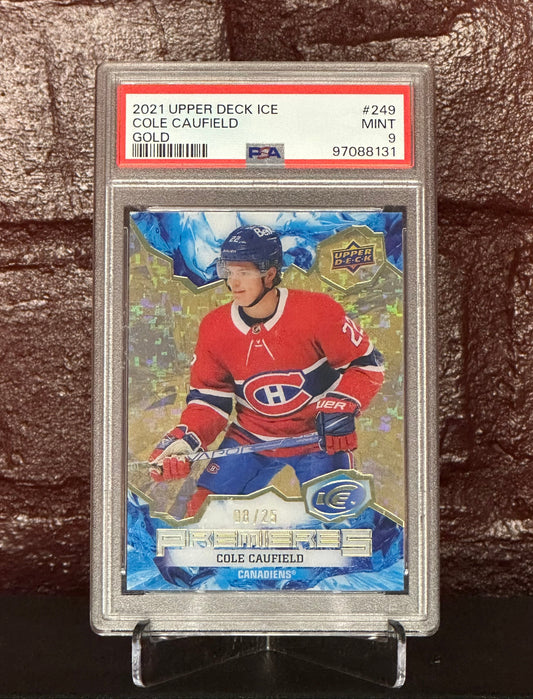 COLE CAUFIELD 2021 UD ICE GOLD 08/25, #249, PSA 9 MINT