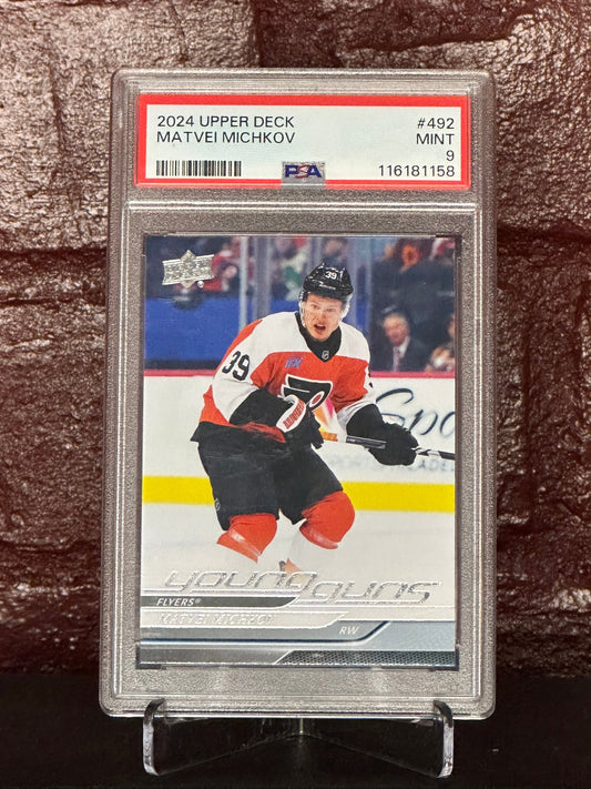Matvei Michkov 2024 UD Young Gungs #492, PSA 9 MINT