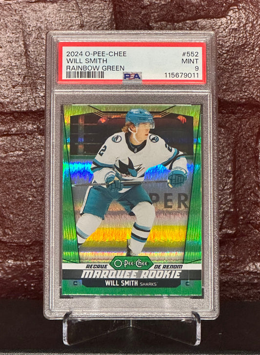 Will Smith 2024 OPC Rainbow Green 25/33 #552, PSA 9 MNT
