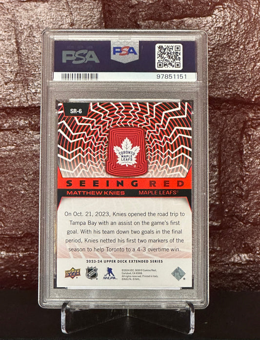 Matthew Knies 2023 UD Seeing Red-Silver Spectrum #SR6, PSA 10 GEM MT