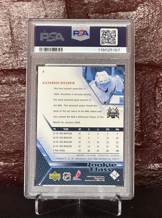 Alexander Ovechkin 2005 UD Rookie Class #2, PSA 9 MINT
