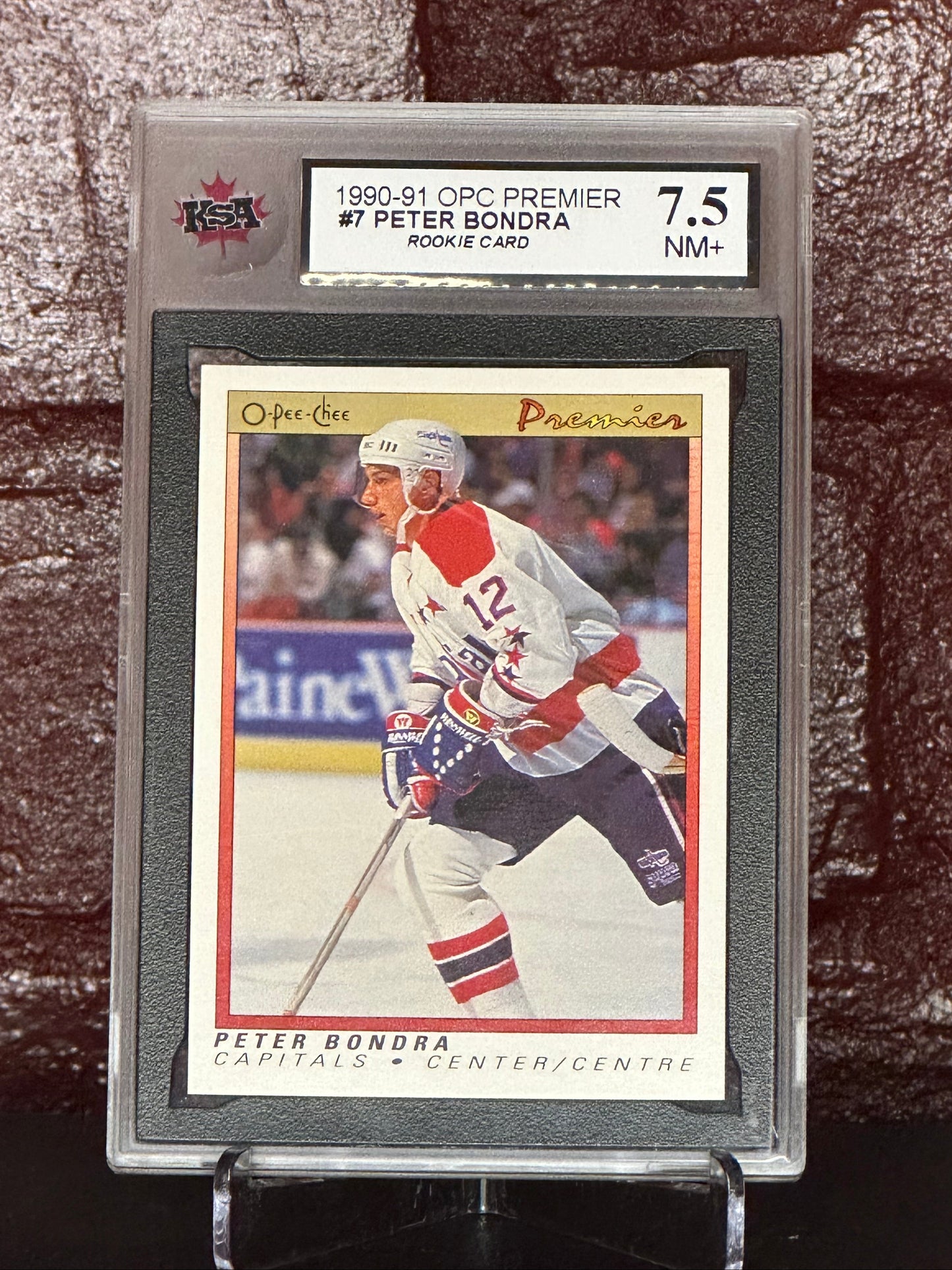 Peter Bondra 1990-91 OPC Premier #7 Rookie Card, KSA 7.5 NM+