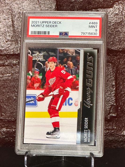 Moritz Seider 2021 UD  Young Guns #469, PSA 9 MINT
