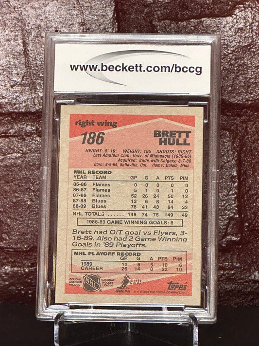 Brett Hull 1989-90 Topps #186, BCCG 9 NM