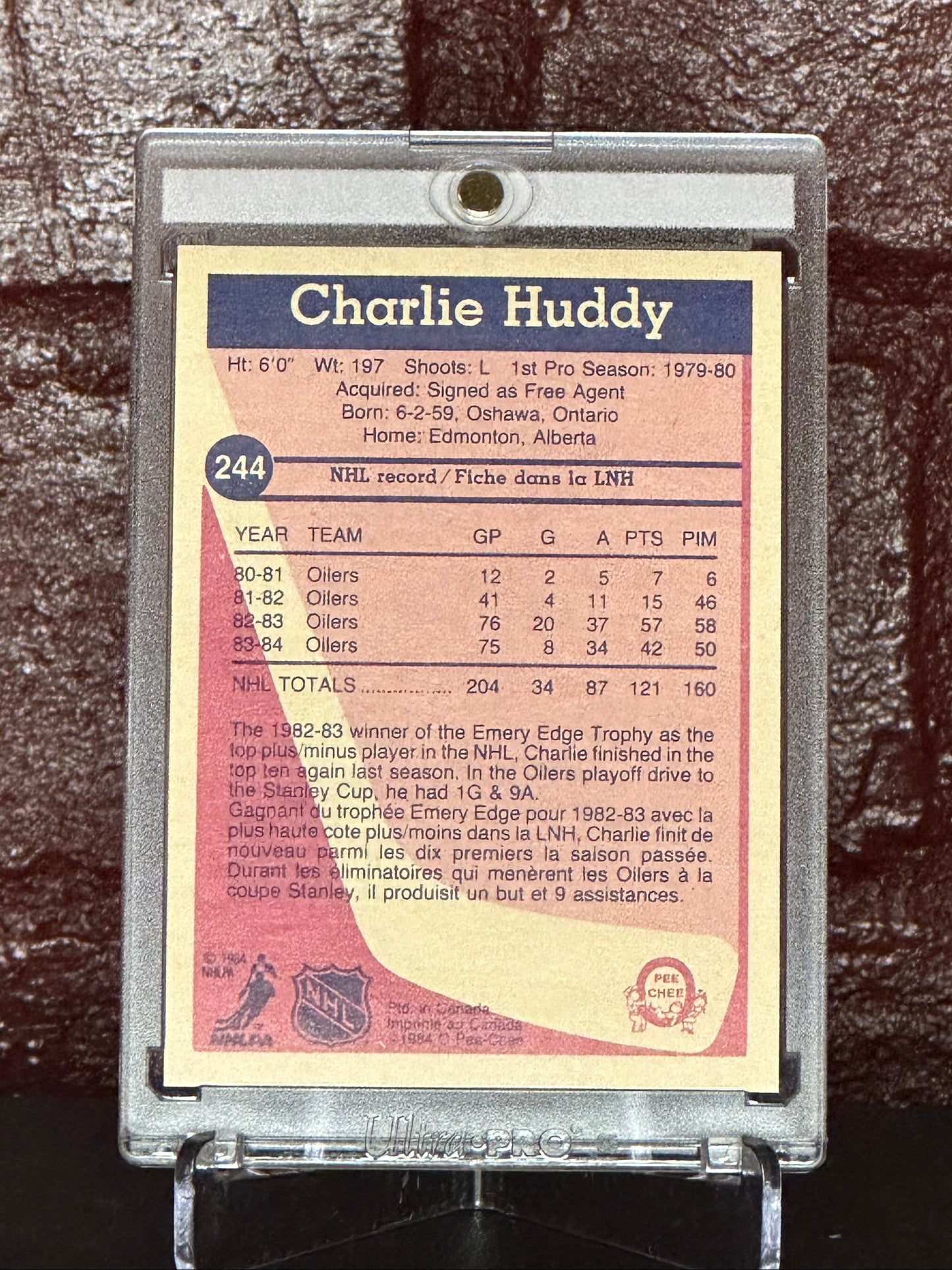 Charlie Huddy 1984-85 OPC #245, 9.5 GM