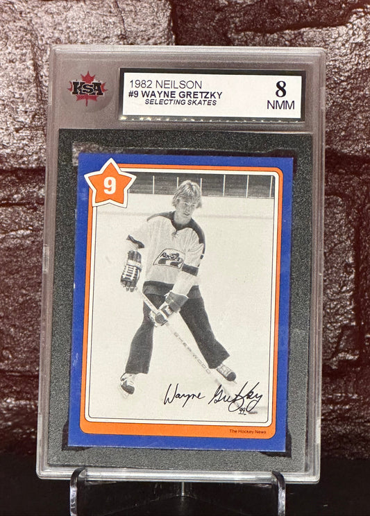 Wayne Gretzy 1982 Neilson #9, Selecting Skates, KSA 8 NMM