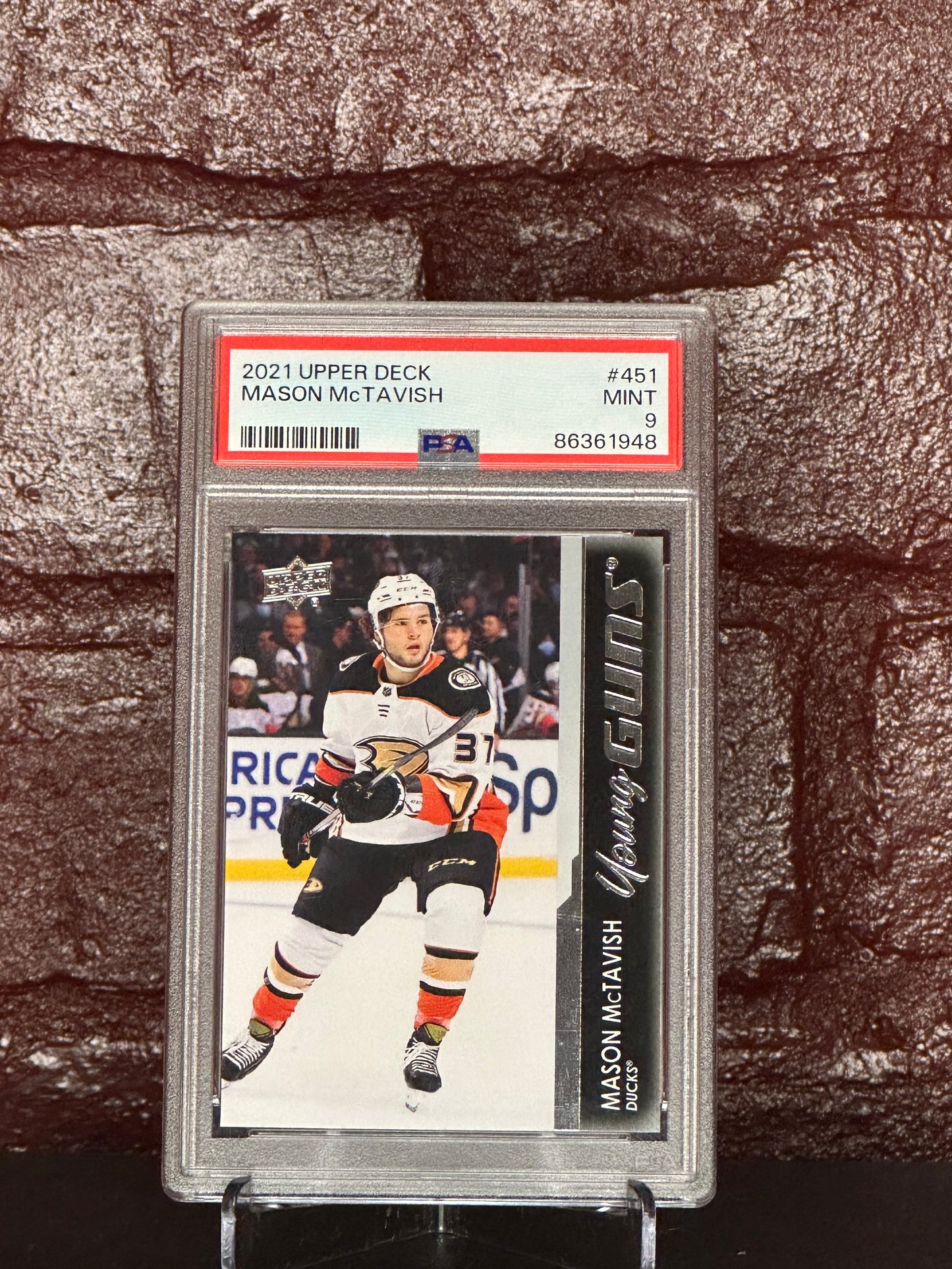 2021 UPPER DECK, MASON McTAVISH, YOUNG GUNS, #451, MINT, PSA 9